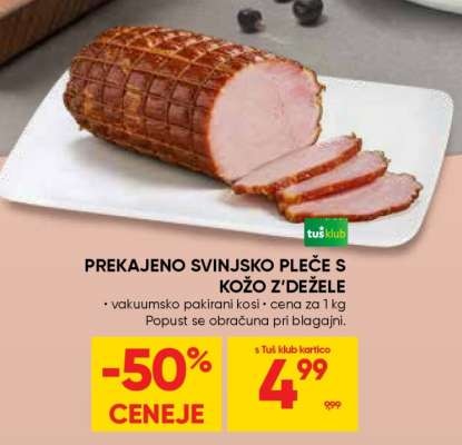 Prekajeno svinjsko pleče s kožo 1 kg