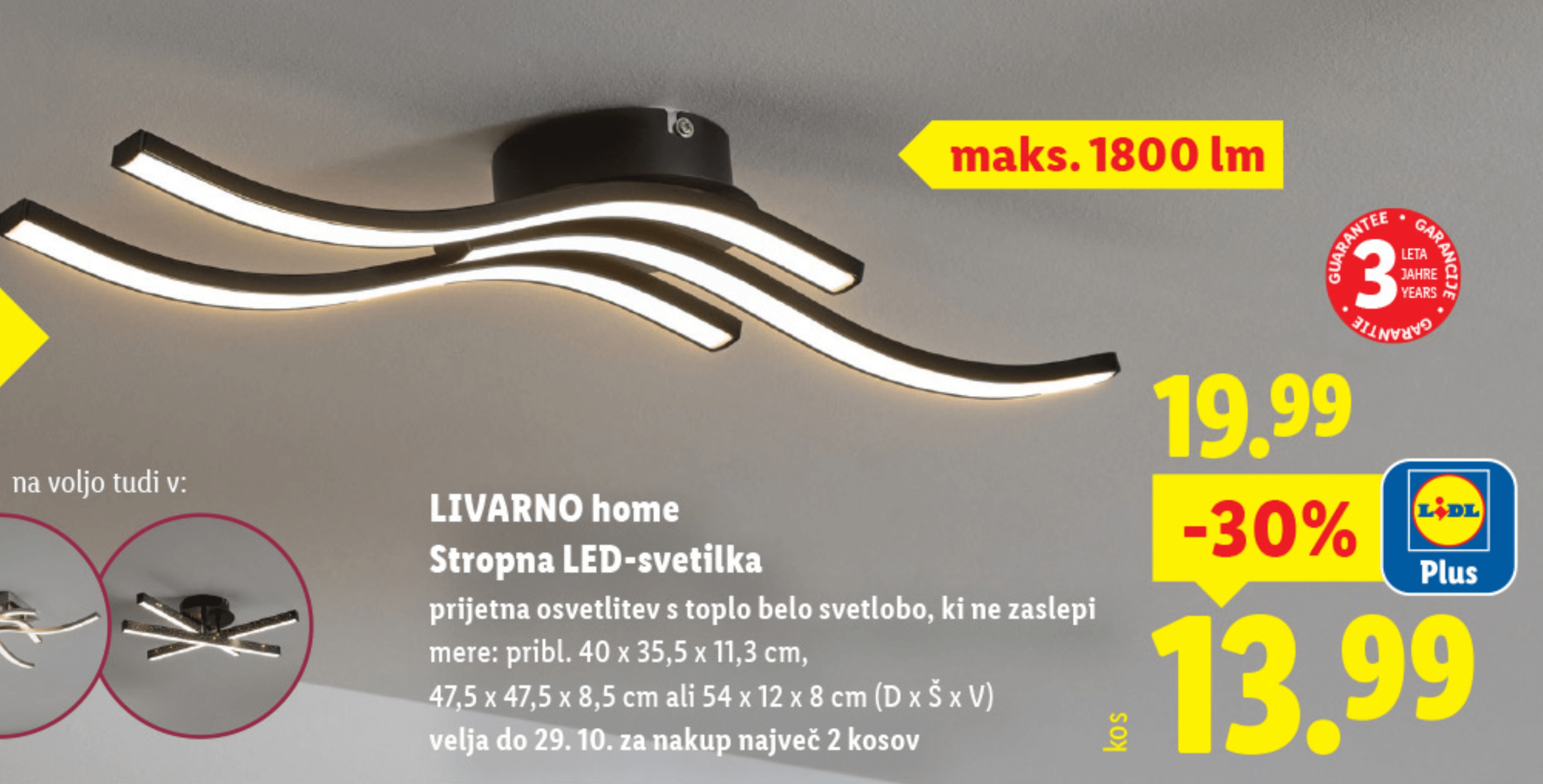 Livarno home Stropna LED-svetilka