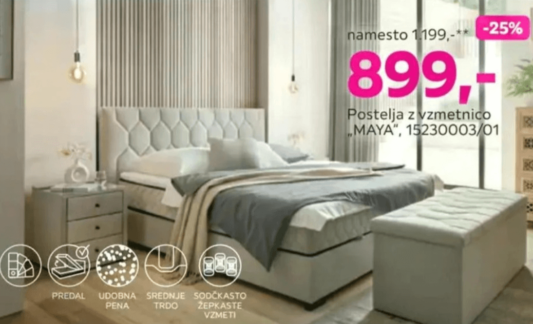 Postelja z vzmetnico „MAYA"
