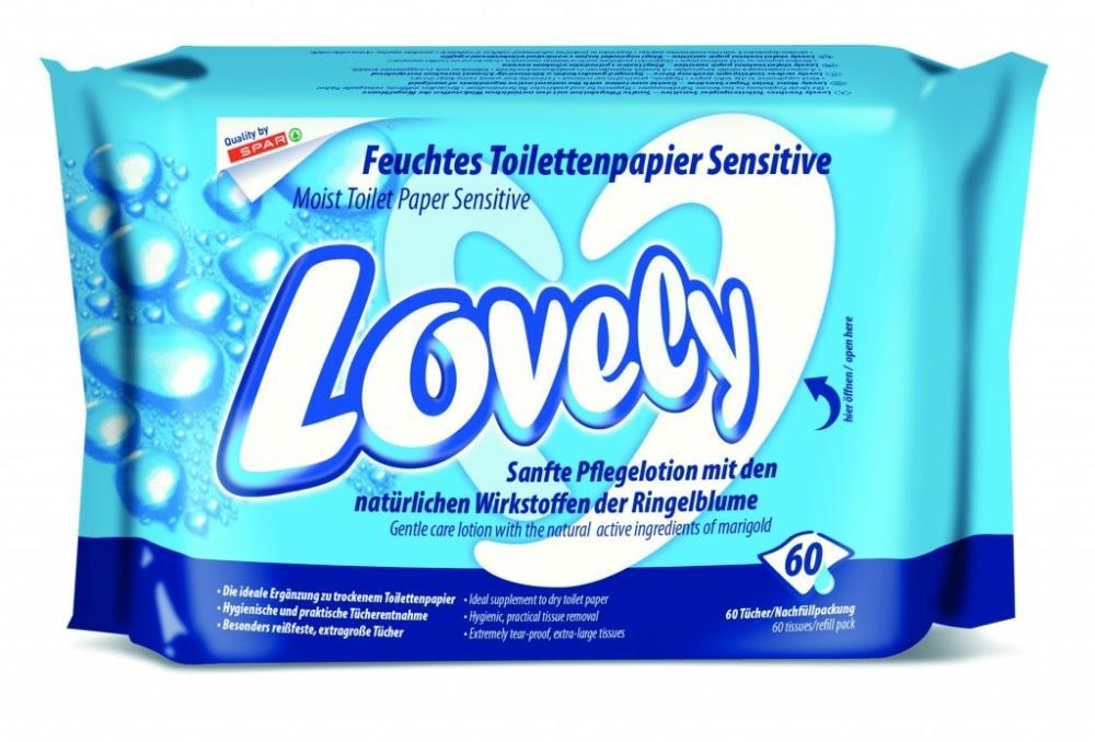 Lovely Toaletni papir vlažni 60/1 - Akcija v trgovini Spar