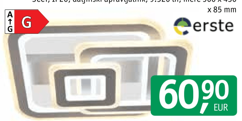 Svetilka stropna LED Erste Mera
