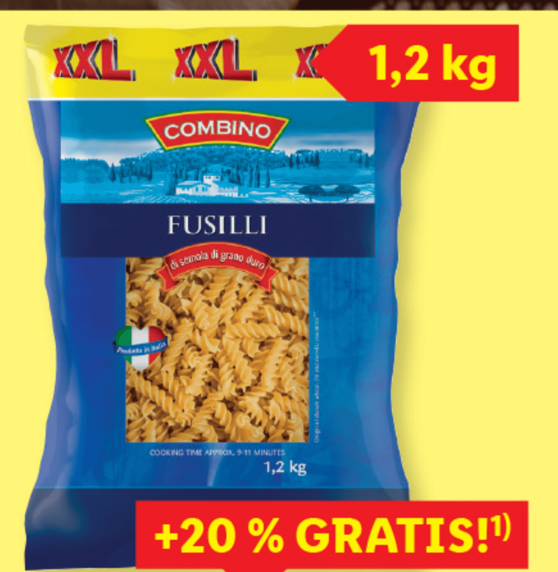 Combino Testenine „Fusilli“ XXL 1,2 kg