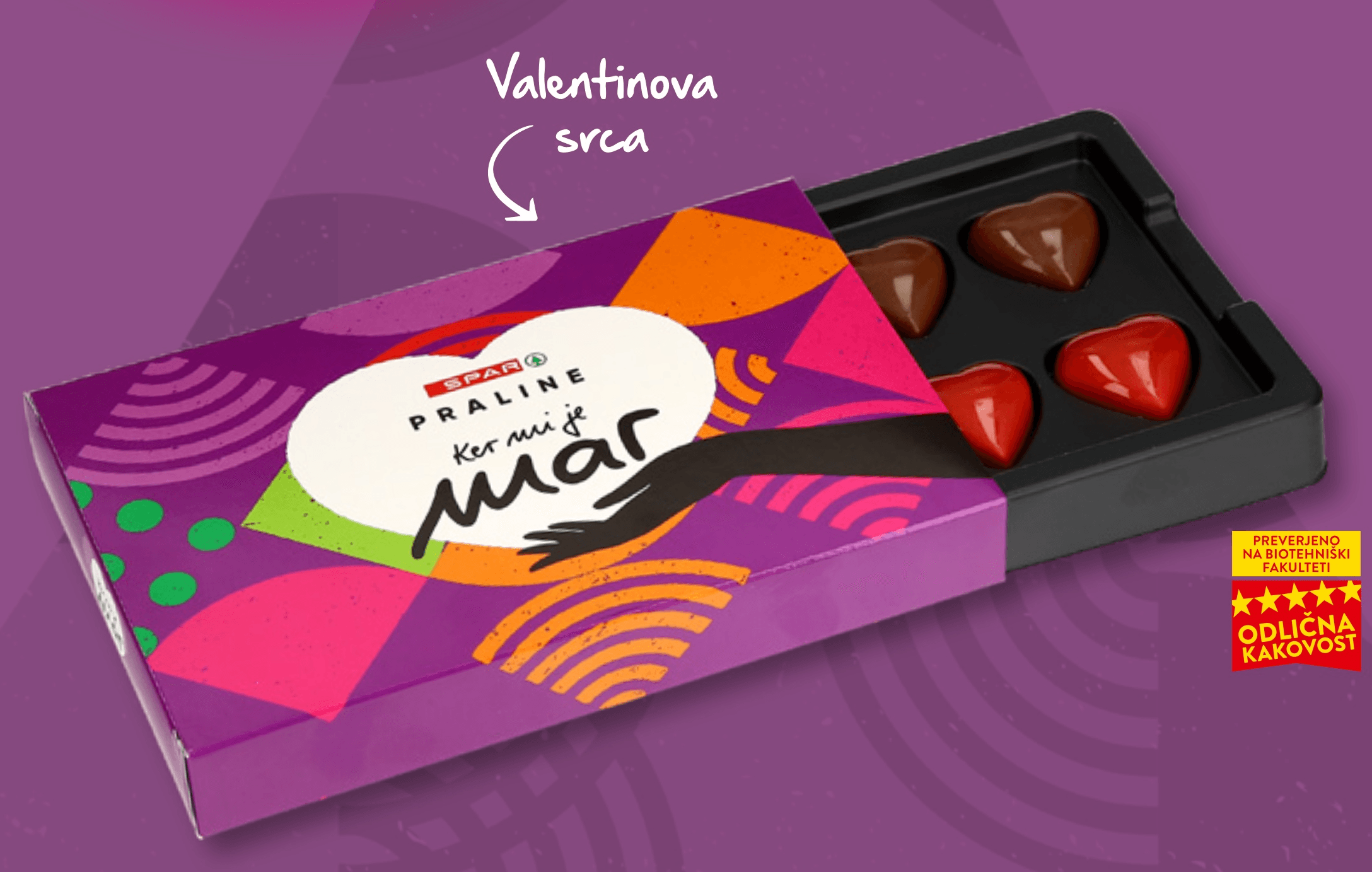 SPAR Čokoladne praline Ker mi je mar 80 g - Akcija v trgovini Spar