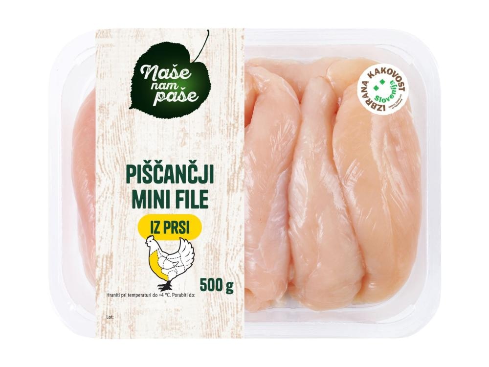 Naše nam paše Sveži piščančji zrezki/mini fileji 360 g