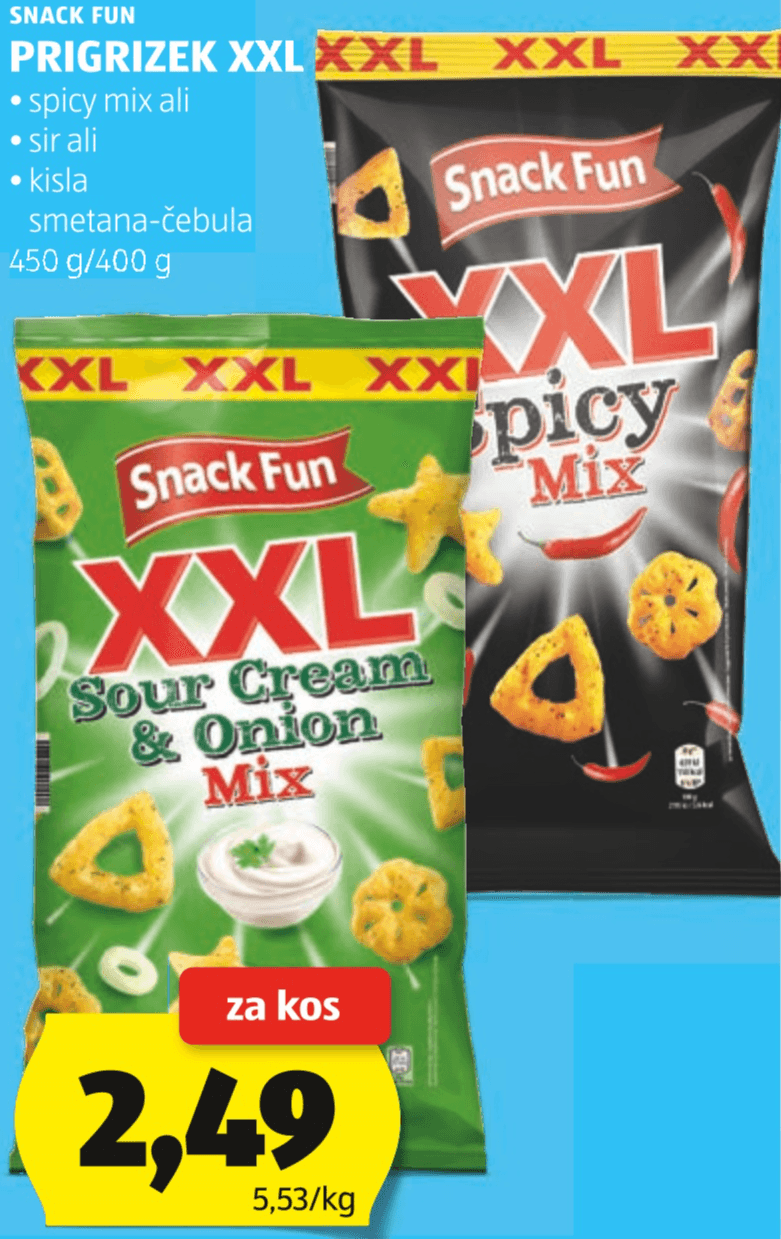 Snack Fun Prigrizek XXL 450 g/400 g
