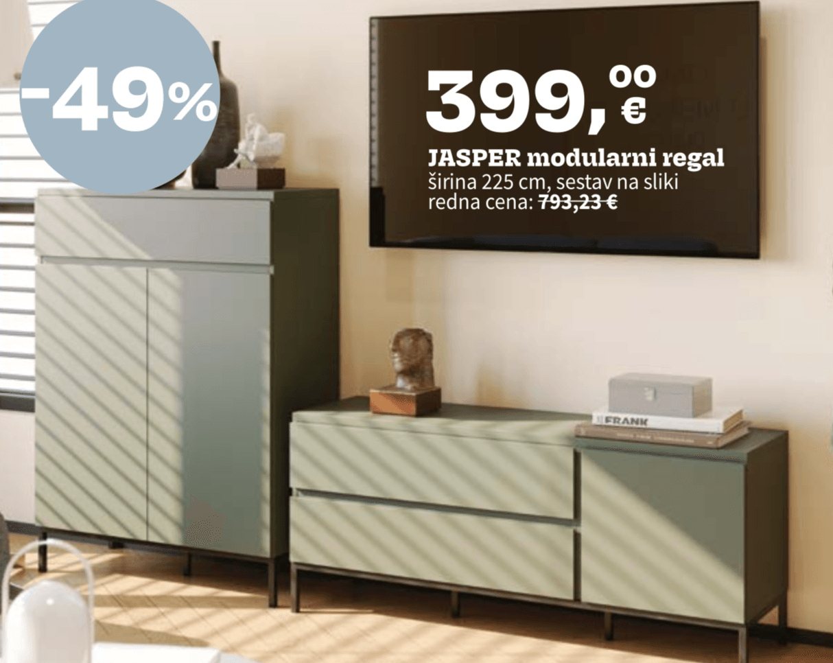 JASPER modularni regal širina 225 cm