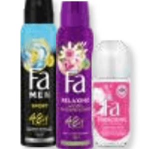 Deodoranti Fa 150 ml (deosprej), 50 ml (deo roll-on)