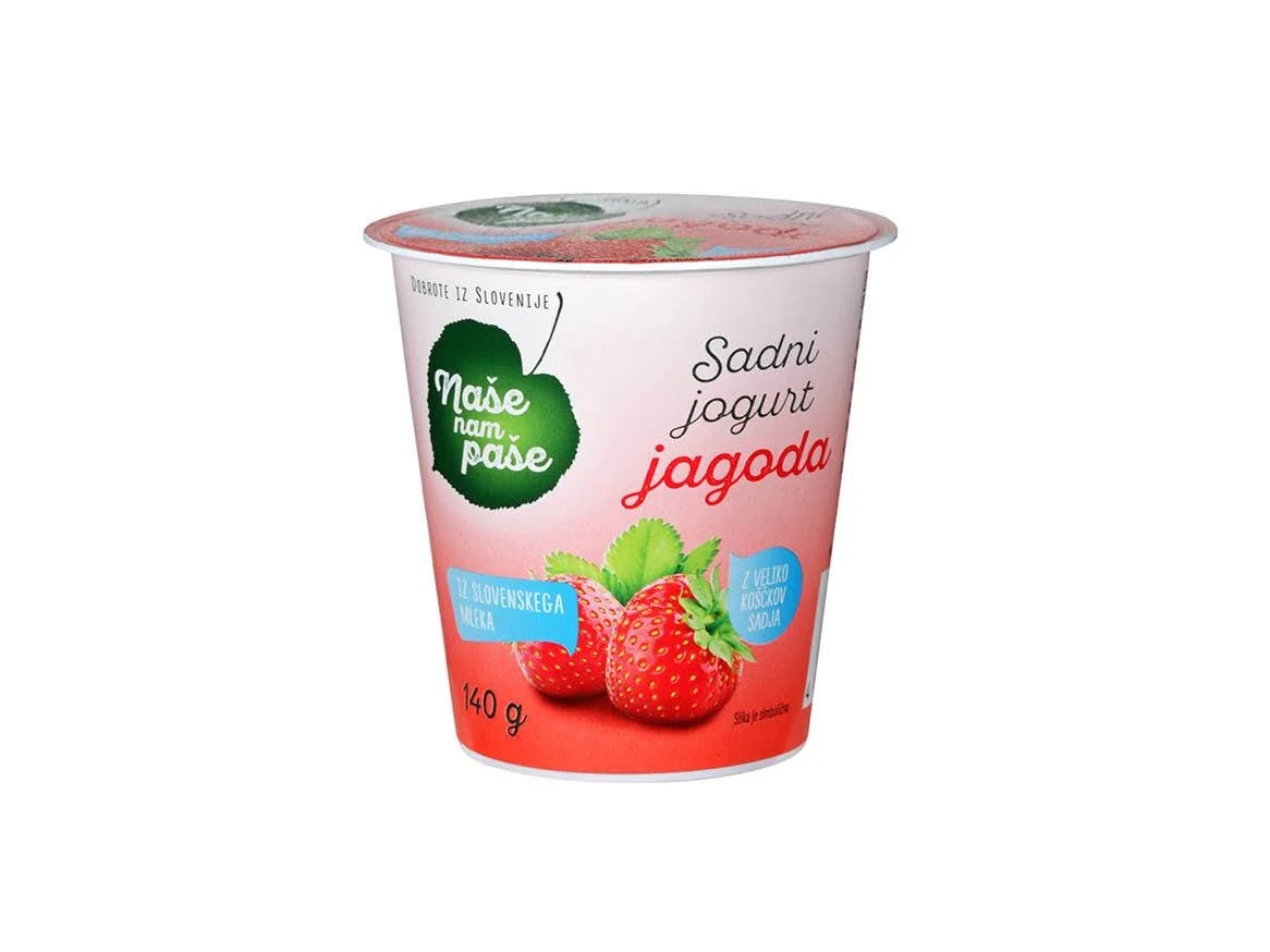 Naše nam paše Sadni jogurt s koščki sadja 140 g