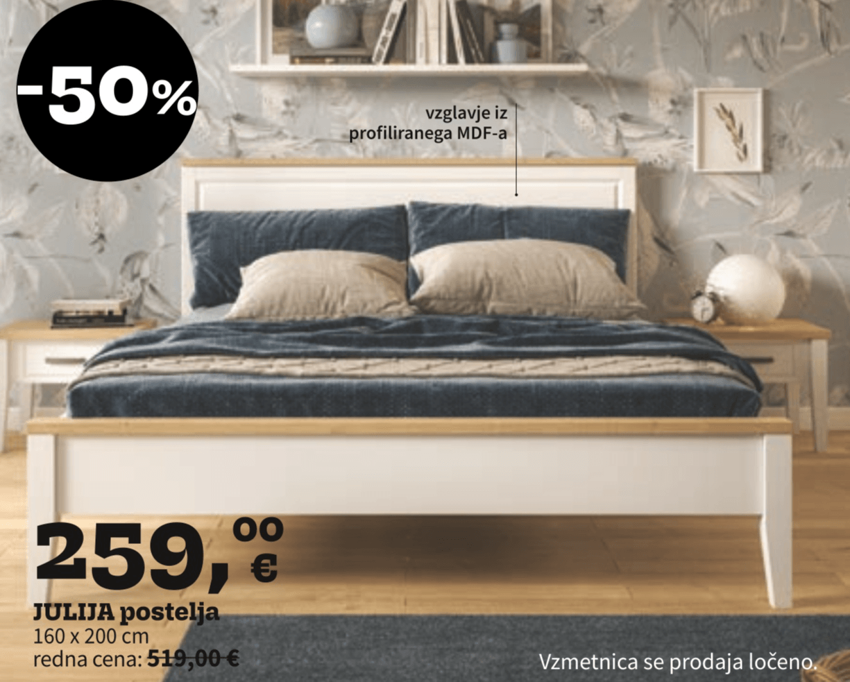 JULIJA postelja 160 x 200 cm