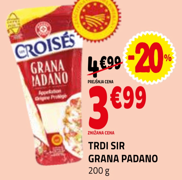 Trdi sir Grana Padano Croisés 200 g