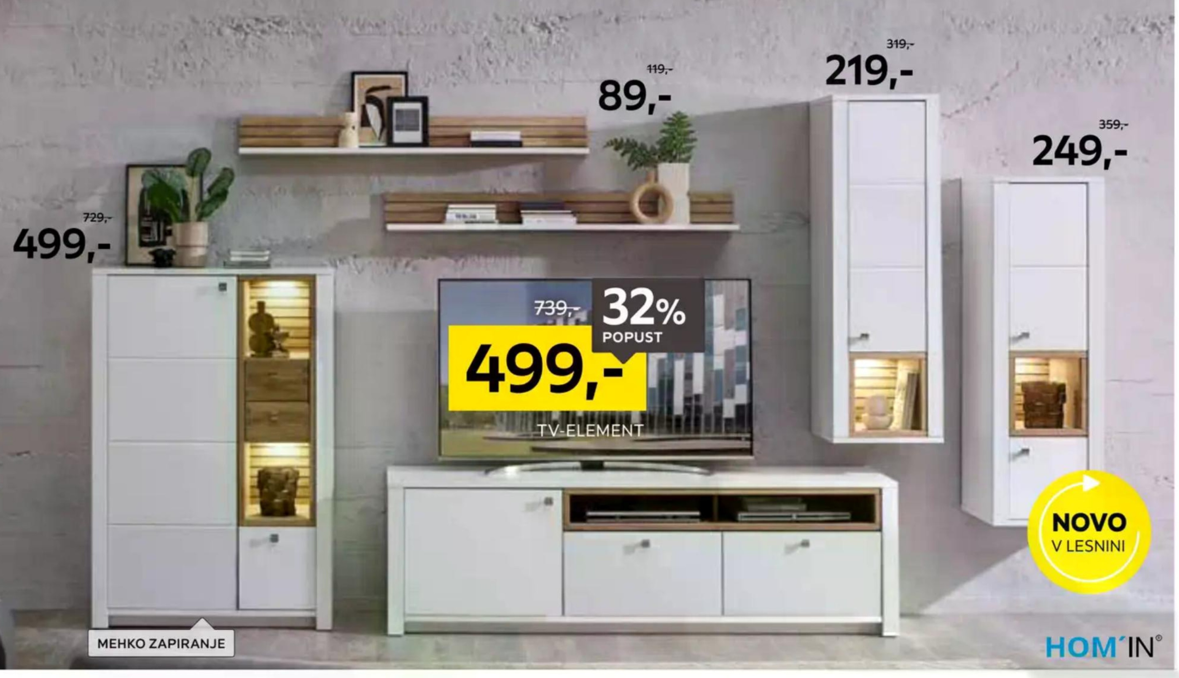 Dnevni regal - Akcija v trgovini Lesnina