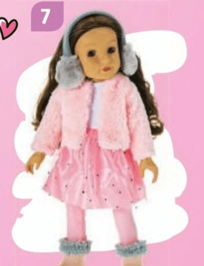 Punčka rjavolasa z bleščicami