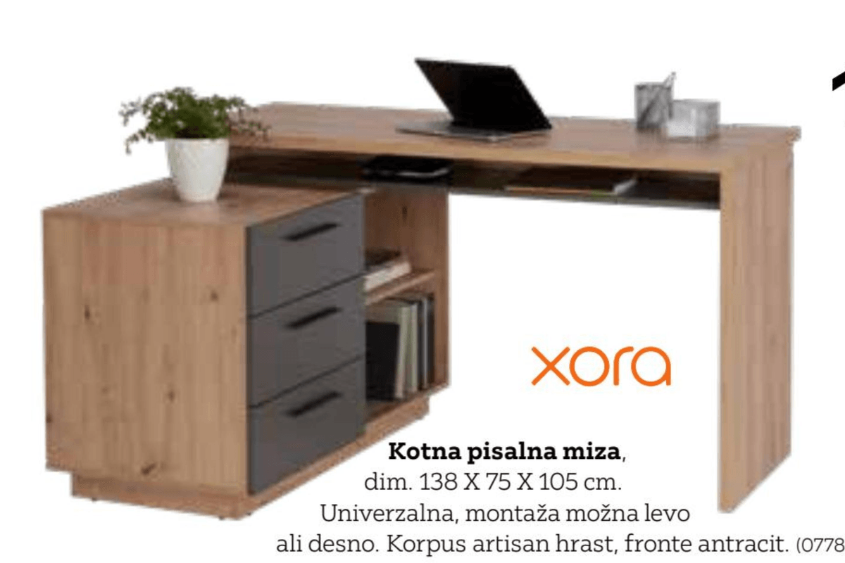 Xora Kotna pisalna miza - Akcija v trgovini Lesnina