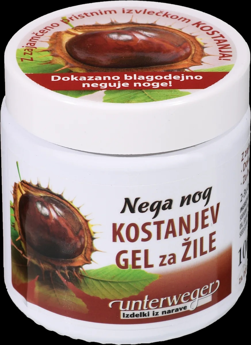 Gel ali kopel za žile iz kostanja Unterweger 100 ml ali 250 ml