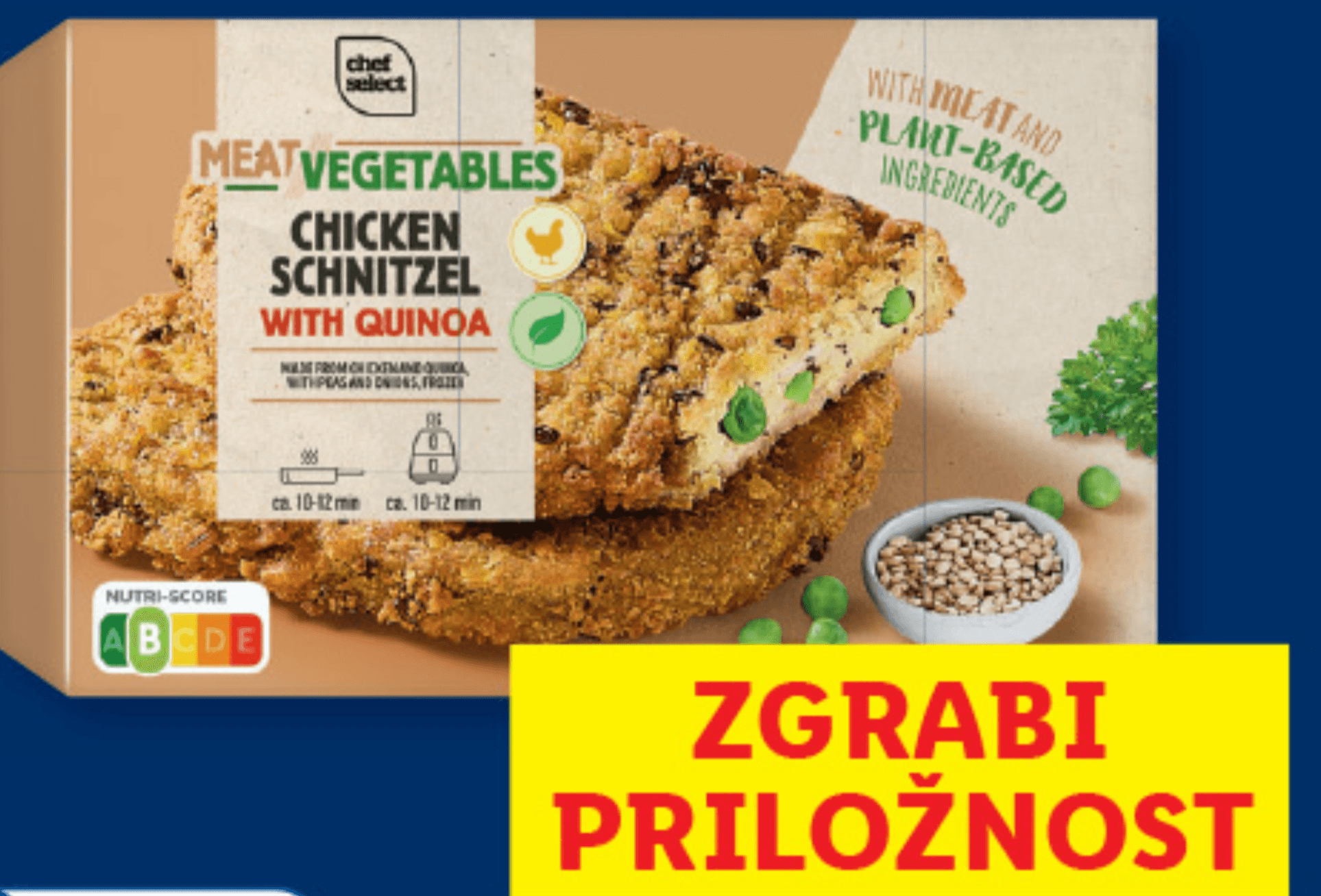 Chef select Piščančji zrezek paniran v kvinoji 220 g