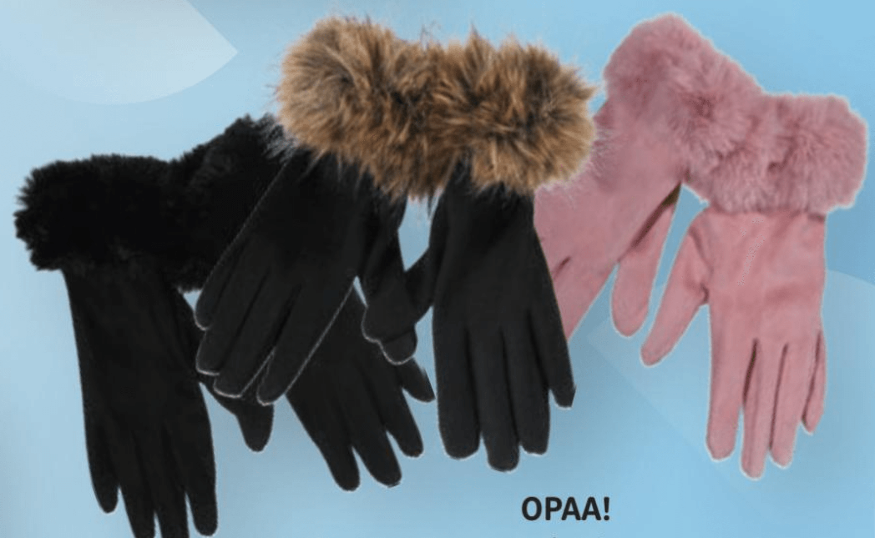 OPAA! rokavice z imitacijo krzna 1 par