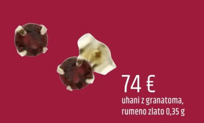Uhani z granatoma - Akcija v trgovini E.Leclerc