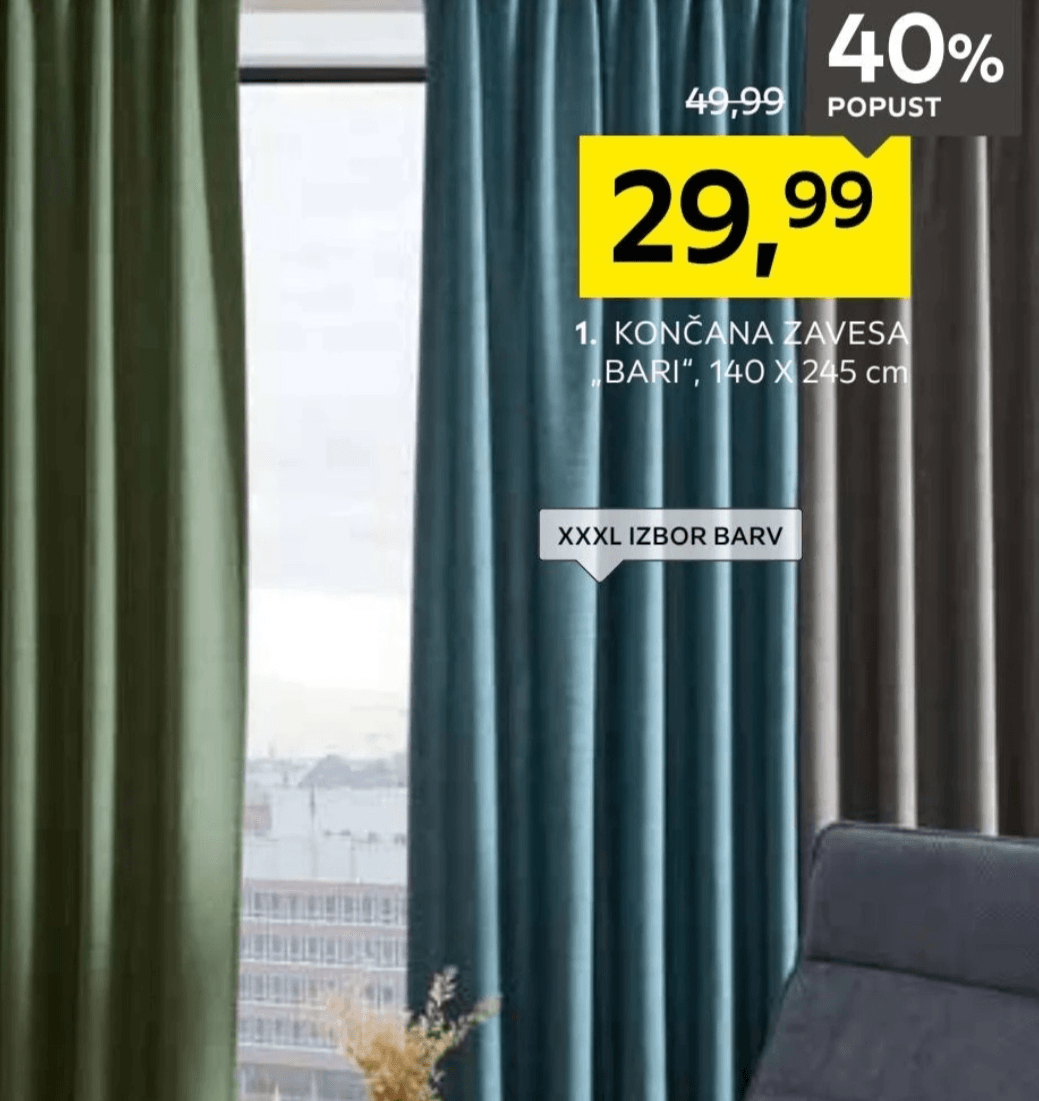 Končana zavesa „BARI“ 140 X 245 cm