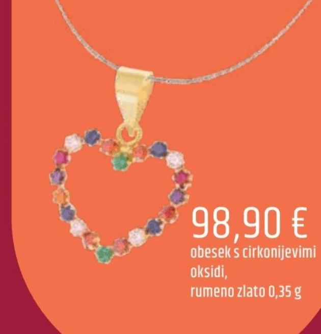 Obesek s cirkonijevimi oksidi - Akcija v trgovini E.Leclerc
