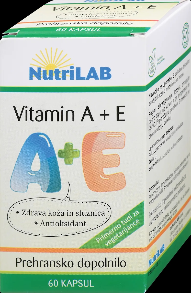 NutriLAB Vitamin A + E 60 kapsul - Akcija v trgovini Dm