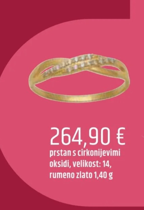 Prstan 1,40 g - Akcija v trgovini E.Leclerc