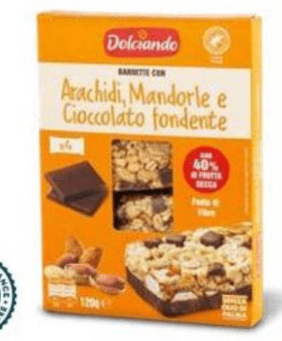 Ploščice z arašidi, mandlji in temno čokolado Dolciando 120 g