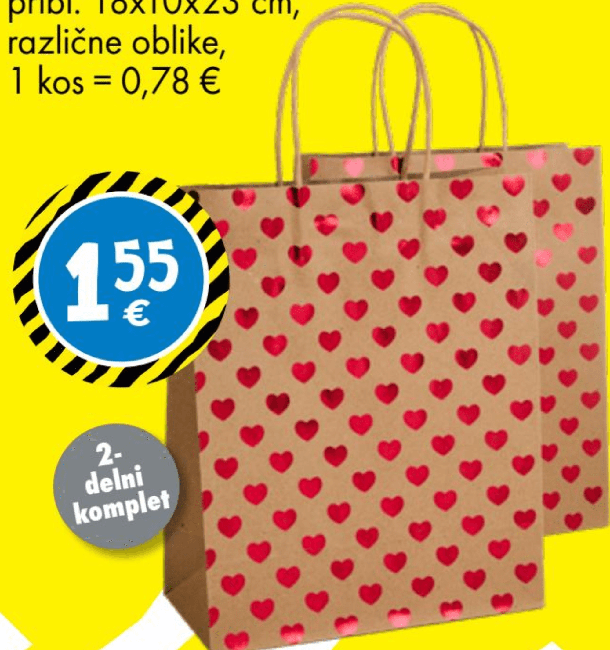 Komplet darilnih vrečk - Akcija v trgovini Tedi