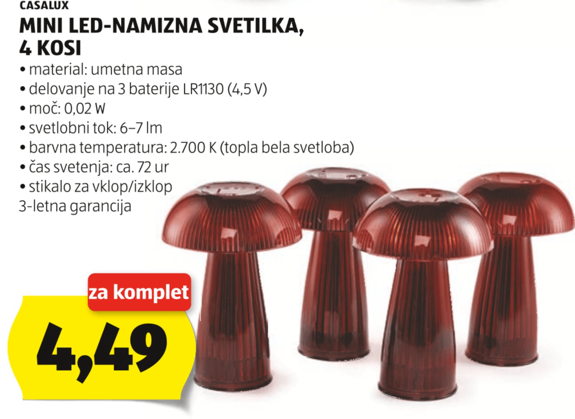 Casalux Mini LED-namizna svetilka 4 kosi