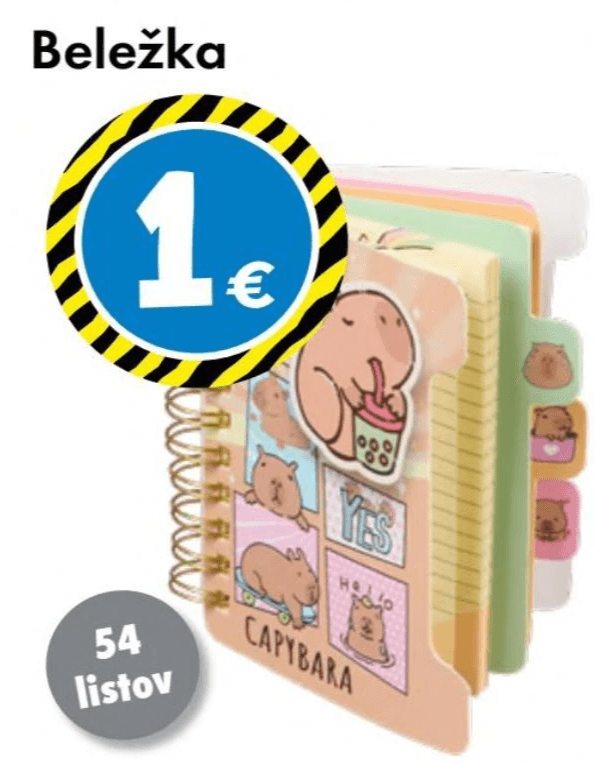 Beležka 54 listov CAPYBARA