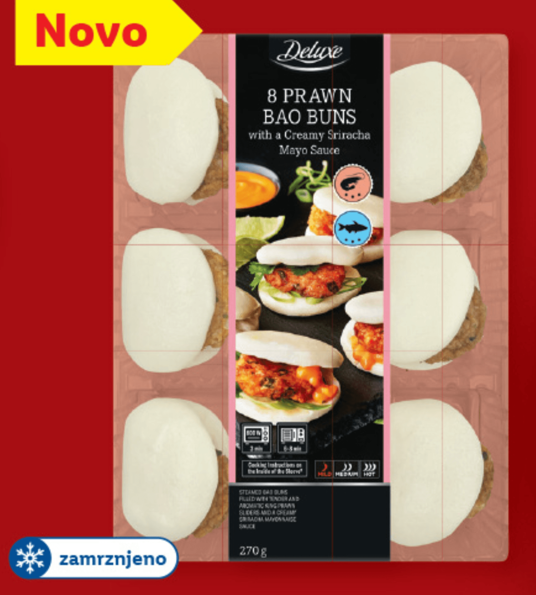 Deluxe Bao buns s polnilom iz kozic 270 g