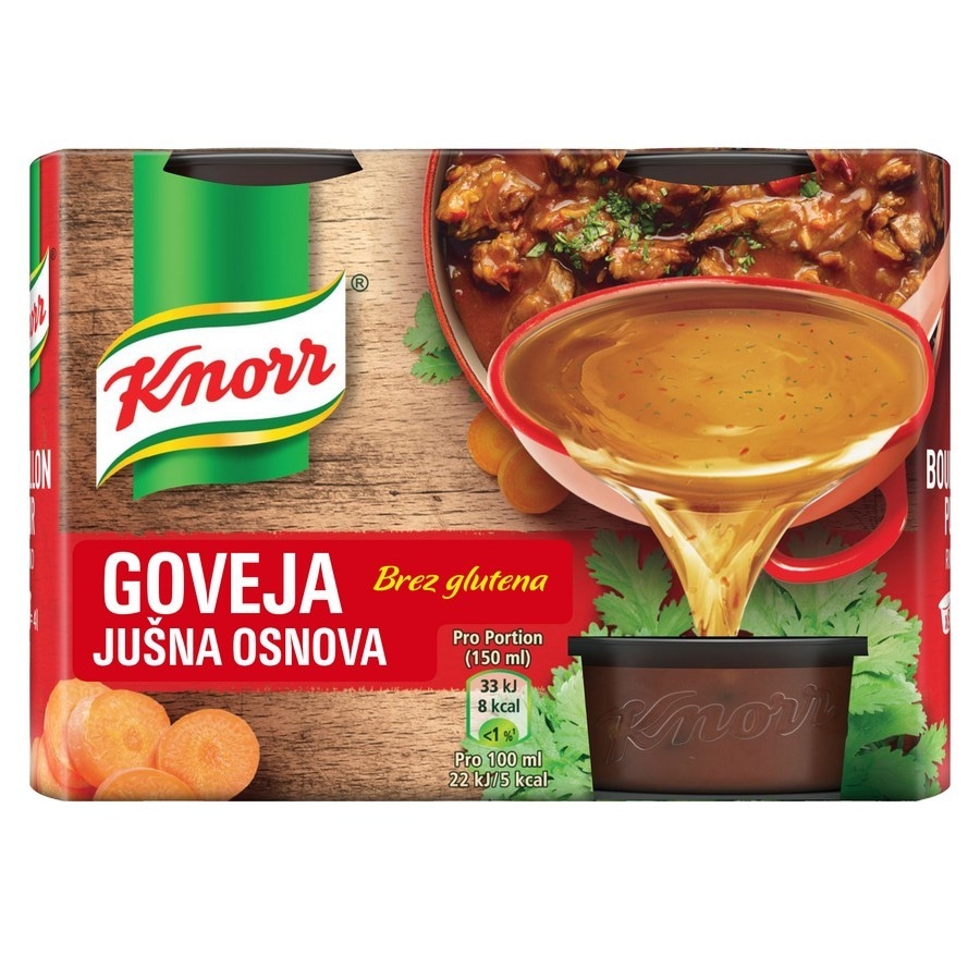 Knorr Jušne osnove Goveja, 224 g; Kokošja, 224 g; Zelenjavna, 224 g