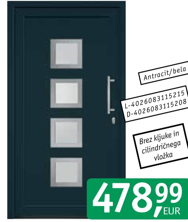 Stranska vrata Hat A2350 1000 x 2000 mm