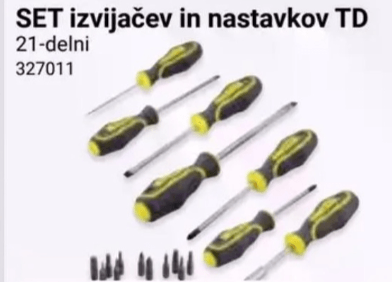 SET izvijačev in nastavkov TD 21-delni TD