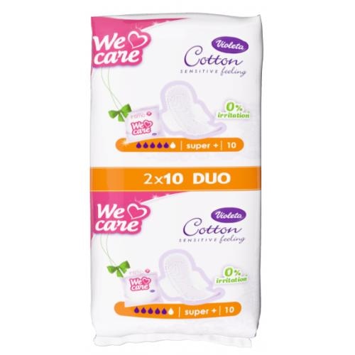 Violeta We Care Cotton Super+ higienski vložki 20 kosov - Akcija v trgovini Dm