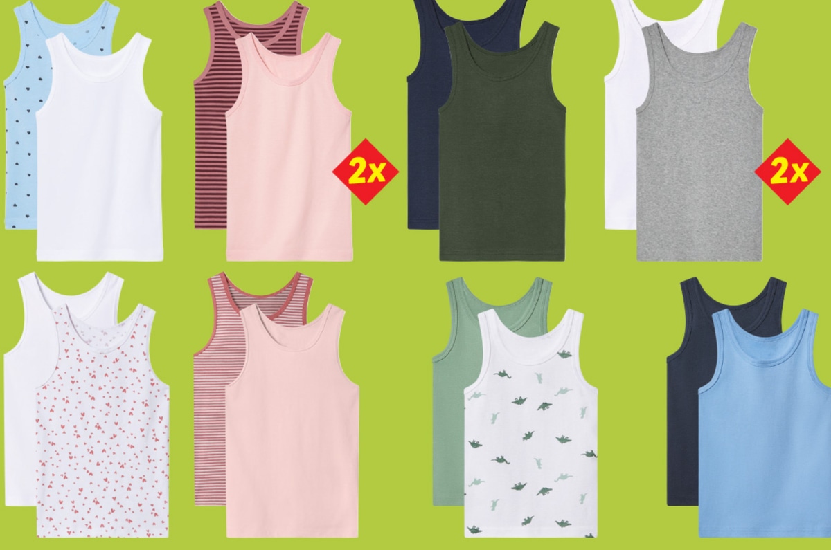 LUPILU Spodnja majica za malčke 2x - Akcija v trgovini Lidl