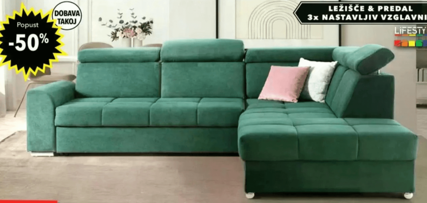 Kotna sedežna garnitura CUBINO L NEW