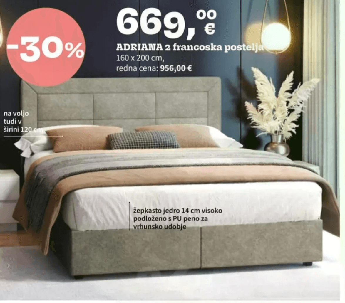 ADRIANA 2 francoska postelja 160 x 200 cm - Akcija v trgovini Prima