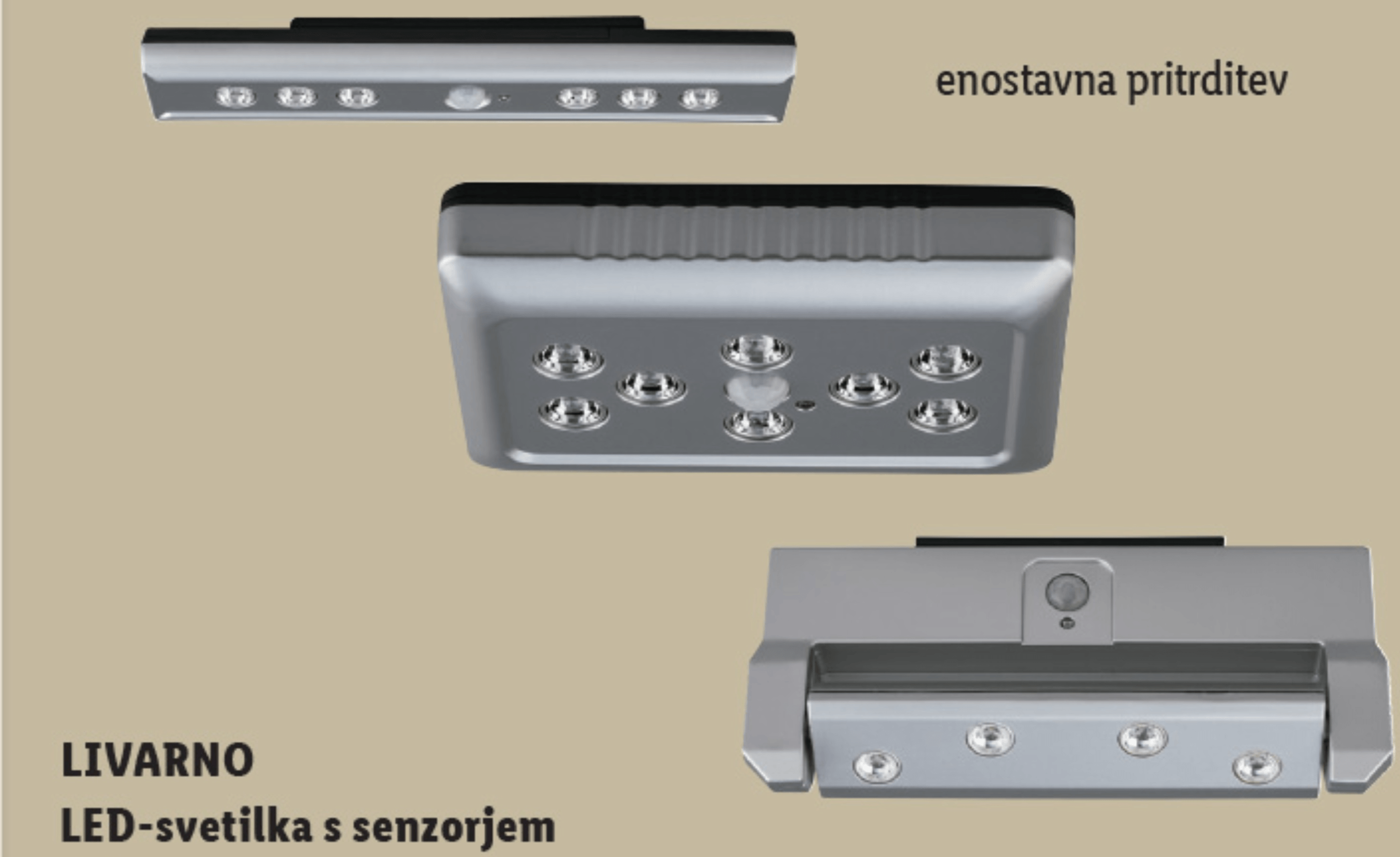 LIVARNO LED-svetilka s senzorjem 1 kos