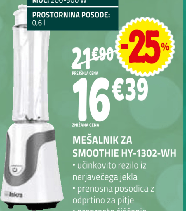 Iskra Mešalnik za smoothie HY-1302-WH