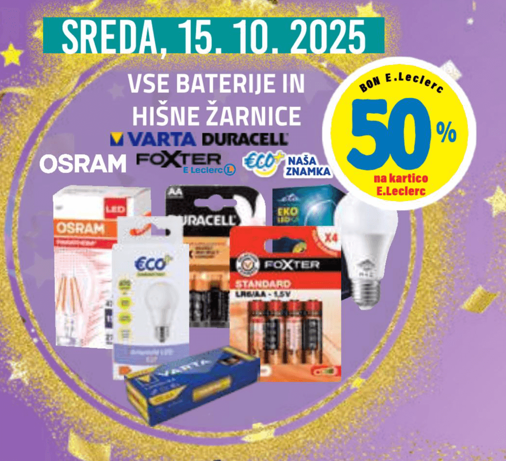 Vse baterije in hišne žarnice