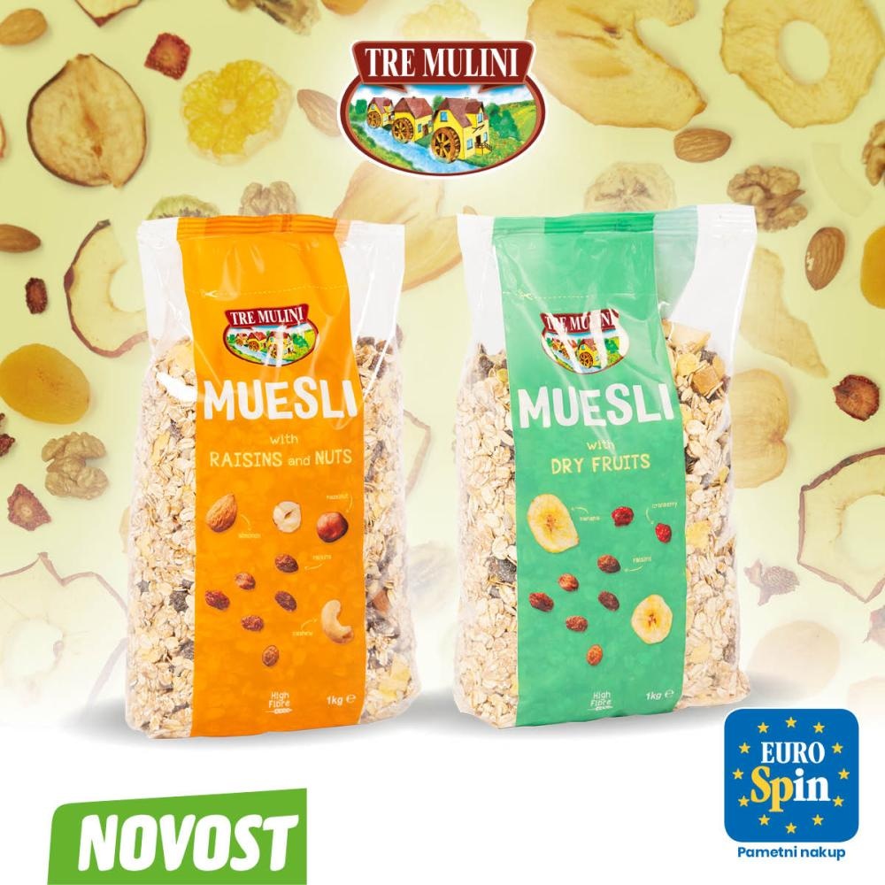 Muesli z rozinami in oreščki 1 kg
