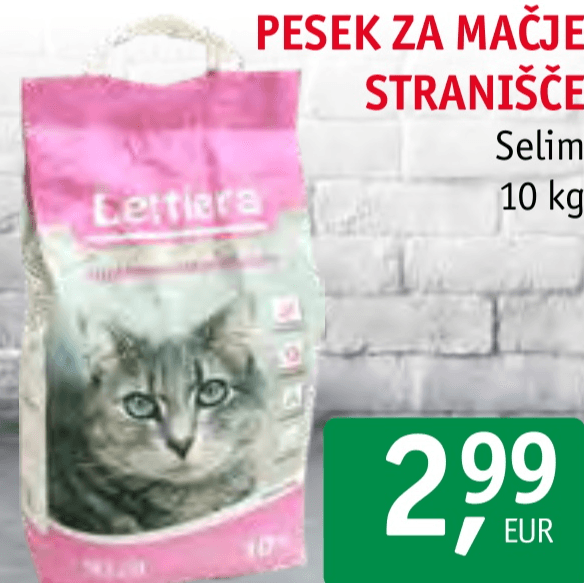 Pesek za mačje stranišče 10 kg