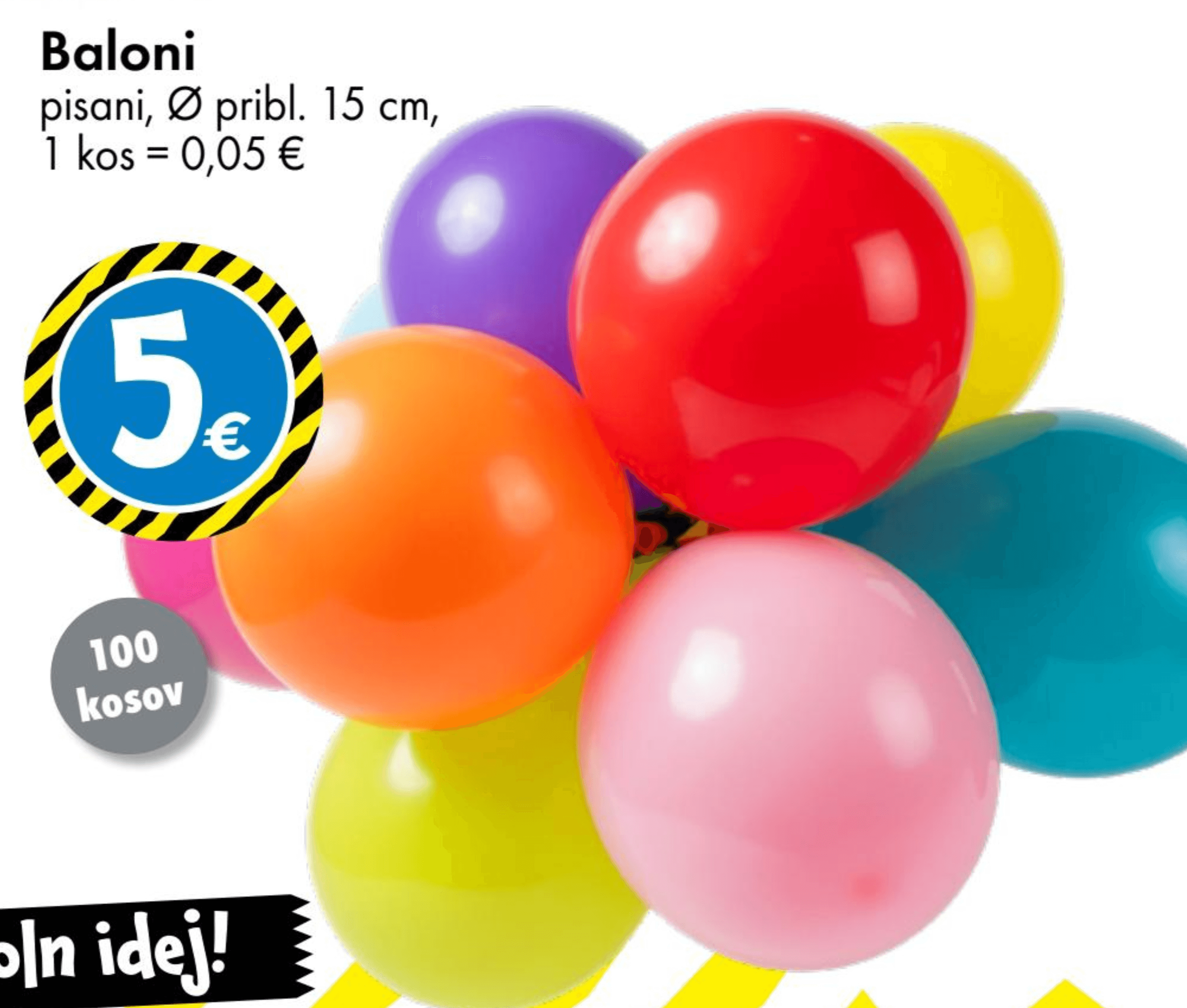 Baloni 100 kosov - Akcija v trgovini Tedi
