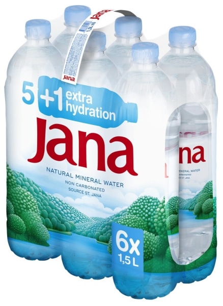 NARAVNA MINERALNA VODA JANA 5x 1,5 l + 1,5 l BREZPLAČNO