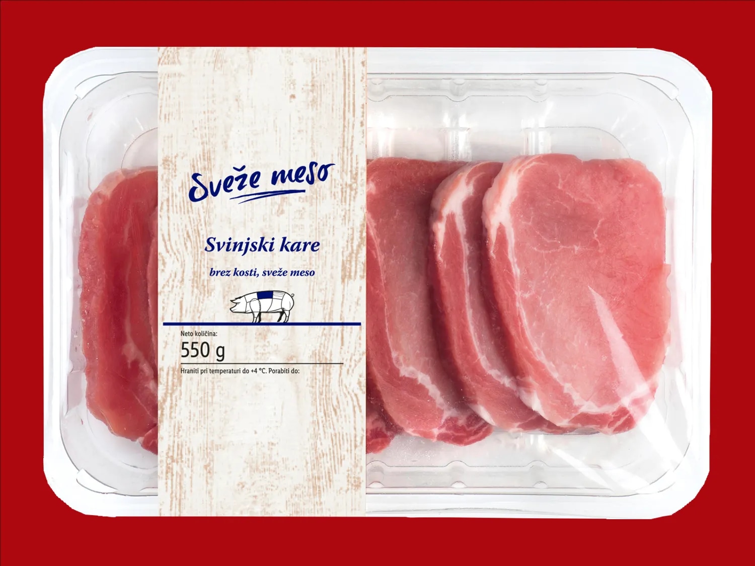 Sveže meso Svež svinjski kare 550 g