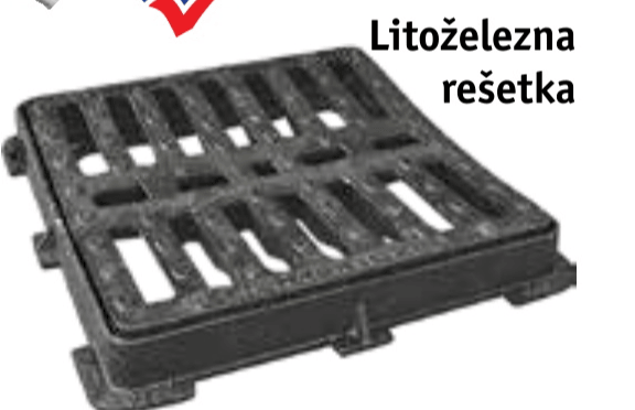 Litoželezna rešetka 60 cm x 60 cm/40T