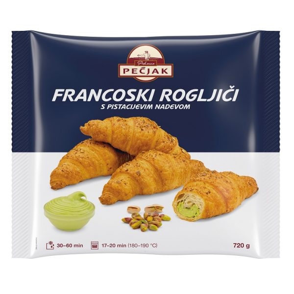 Francoski rogljički s pistacijevim nadevom 720 g Pečjak