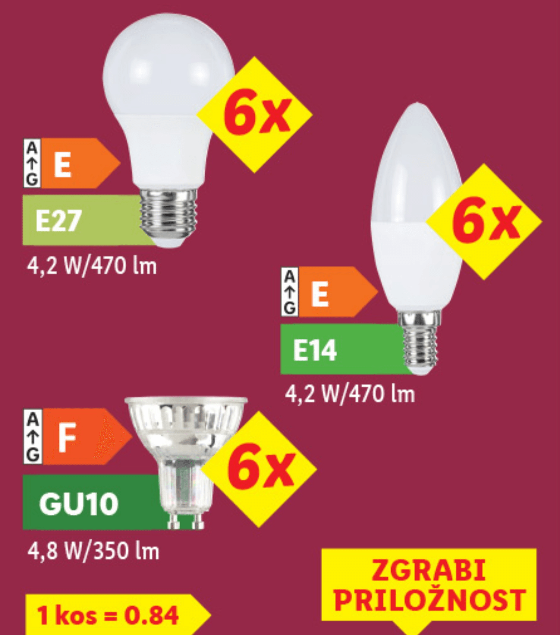 Livarno home LED-sijalka 6x