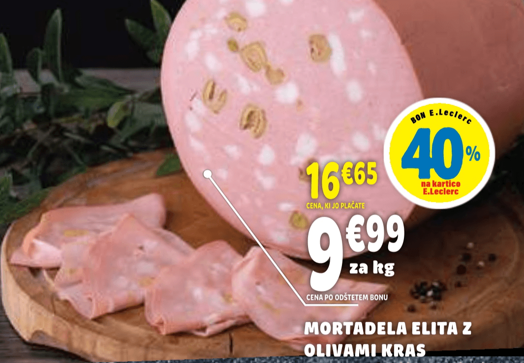 Mortadela Elita z olivami Kras