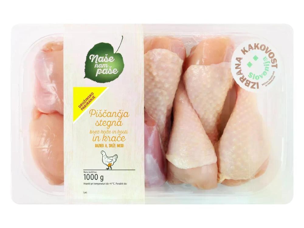 NAŠE NAM PAŠE Sveža piščančja stegna XXL 600 g